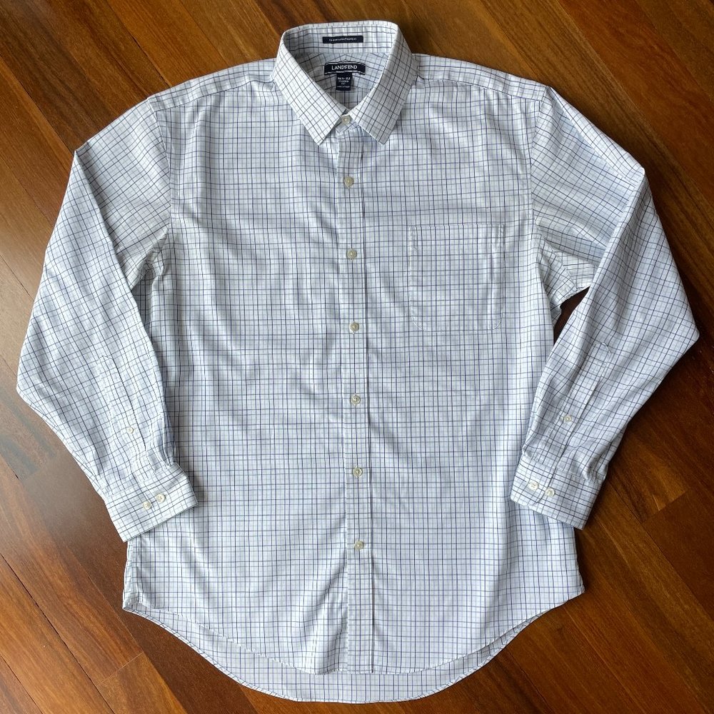 Lands' End Men's No Iron Supima Cotton Dress Shirt